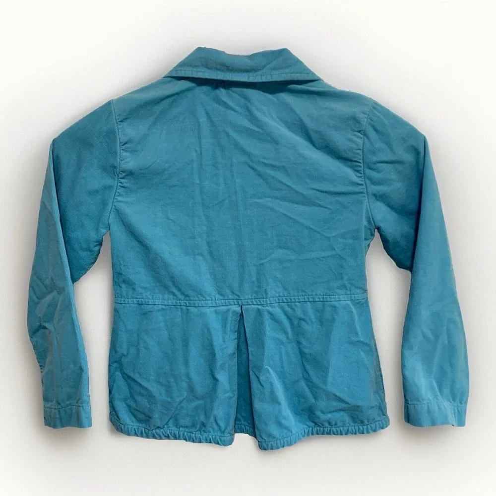 Gymboree Girls Blue Corduroy Double Breasted Peplum‎ Jacket Size Size 5/6 Cute